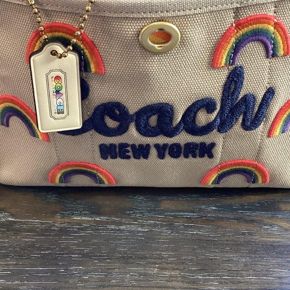 Coach Pride Collection Rainbow Canvas Tote - Picture 3 of 16